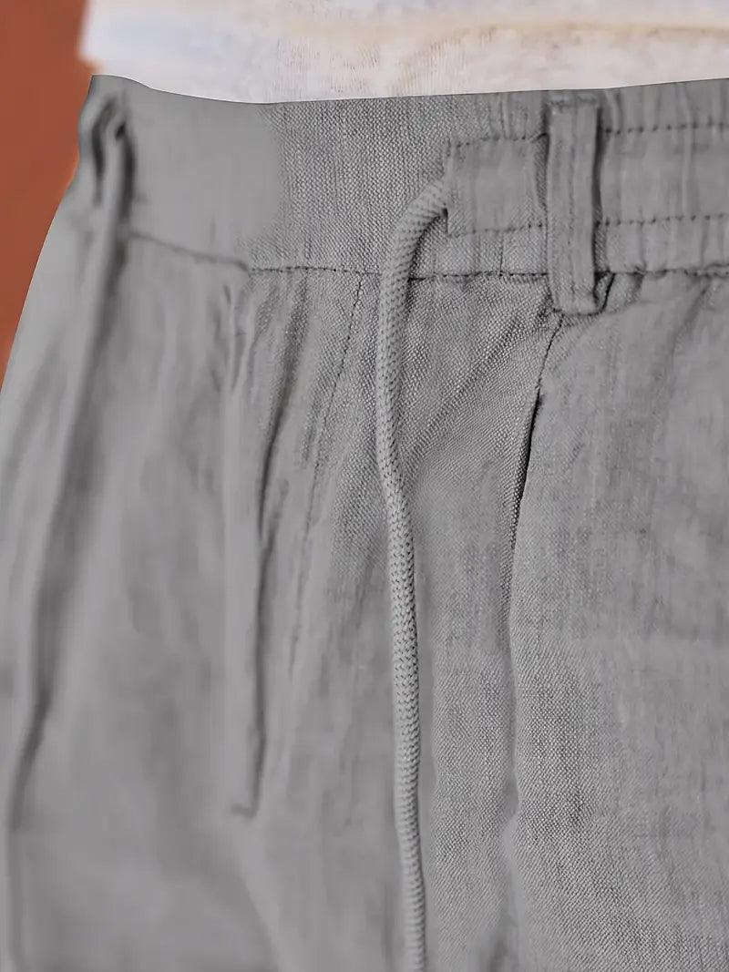 Yves | WIDE-LEG LINEN PANTS WITH DRAWSTRING