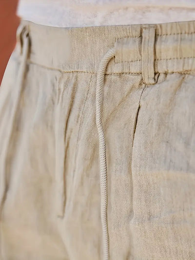 Yves | WIDE-LEG LINEN PANTS WITH DRAWSTRING
