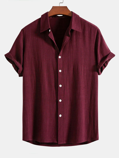 Darin | Linen and viscose blend shirt with buttons and straight linen pants