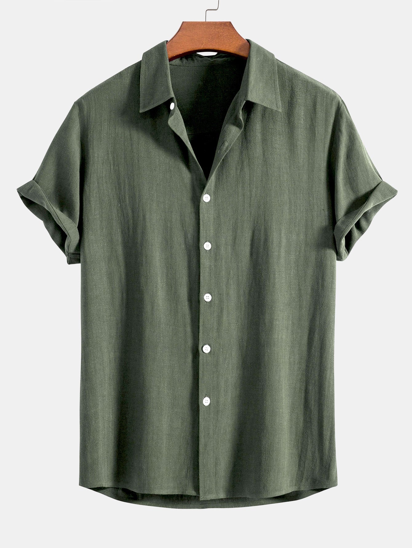 Darin | Linen and viscose blend shirt with buttons and straight linen pants
