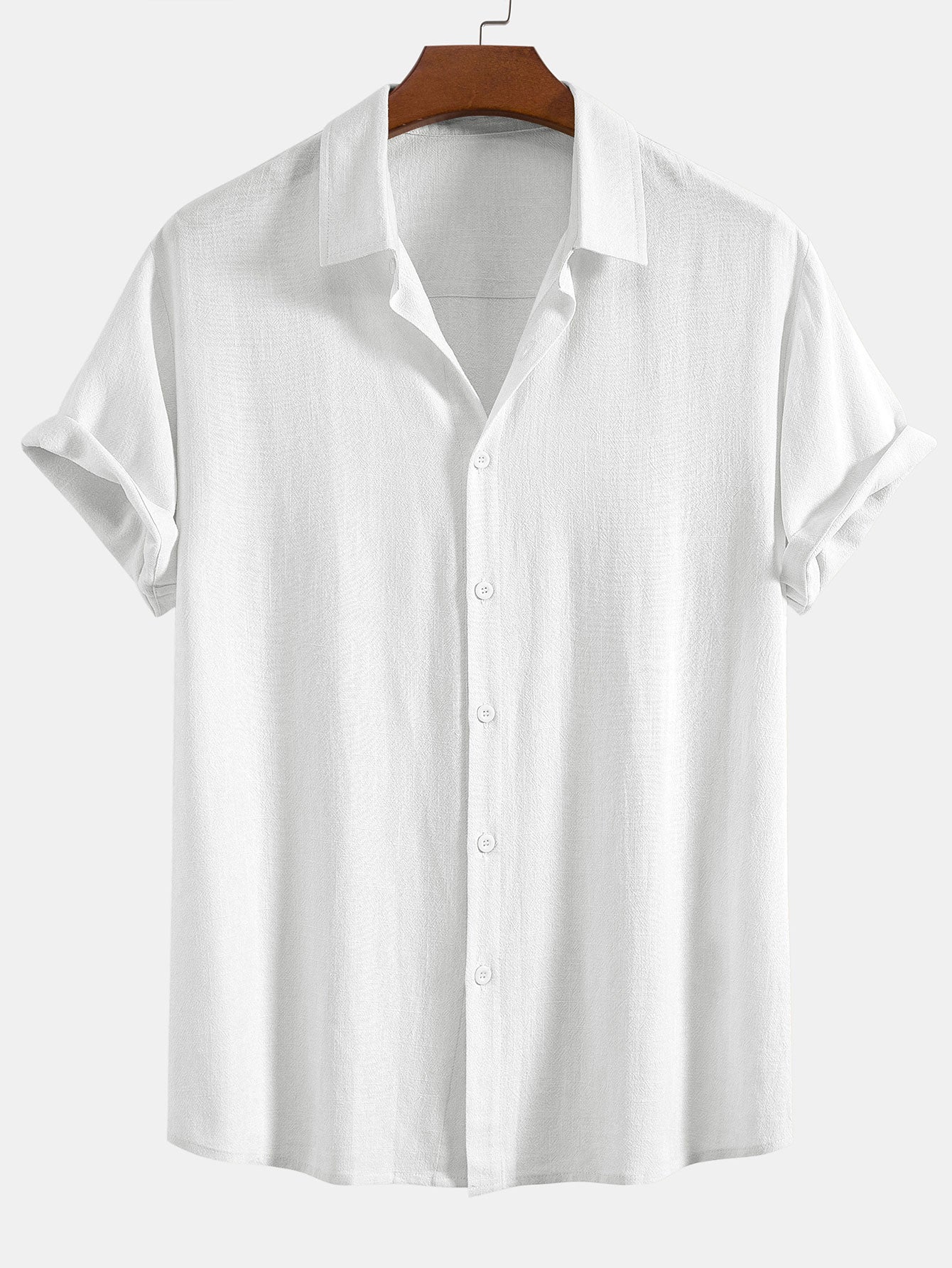 Darin | Linen and viscose blend shirt with buttons and straight linen pants