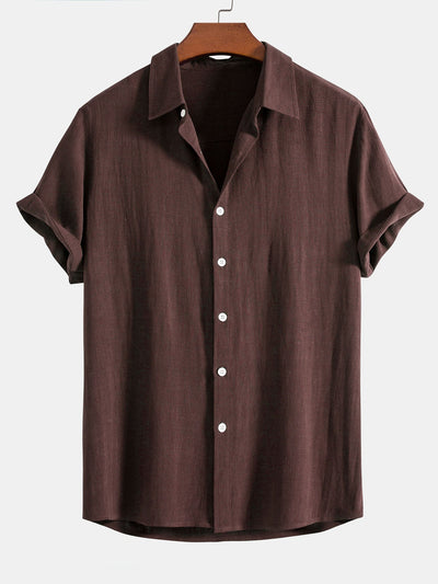 Darin | Linen and viscose blend shirt with buttons and straight linen pants