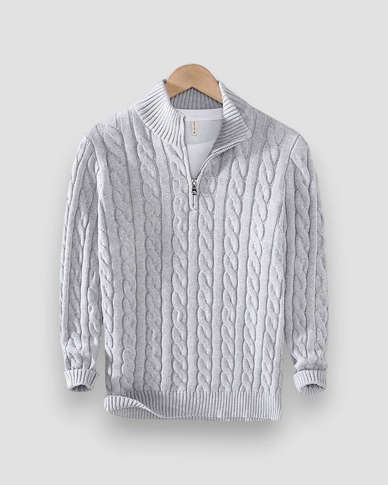 Neil | Luxury Zip-Up Mock Neck Sweater