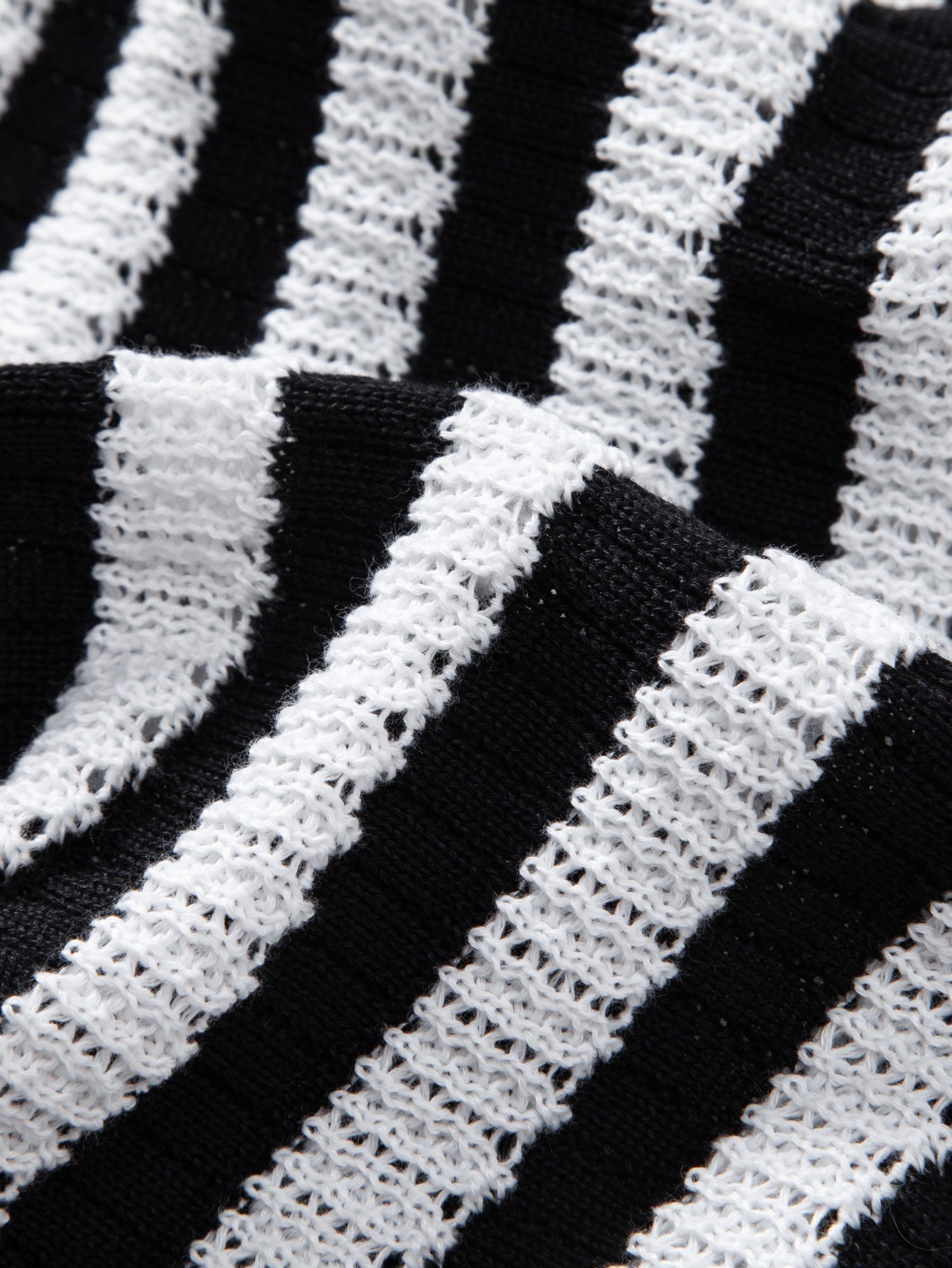 Neal | Crochet Stripe Gradient Shoulder Shirt & Straight Leg Linen Pants