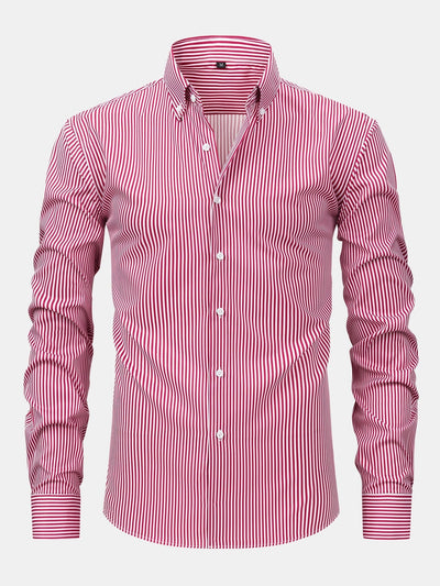 Omar | STRIPED LONG-SLEEVE BUTTON-DOWN SHIRT & SLIM-FIT SKINNY-LEG PANTS