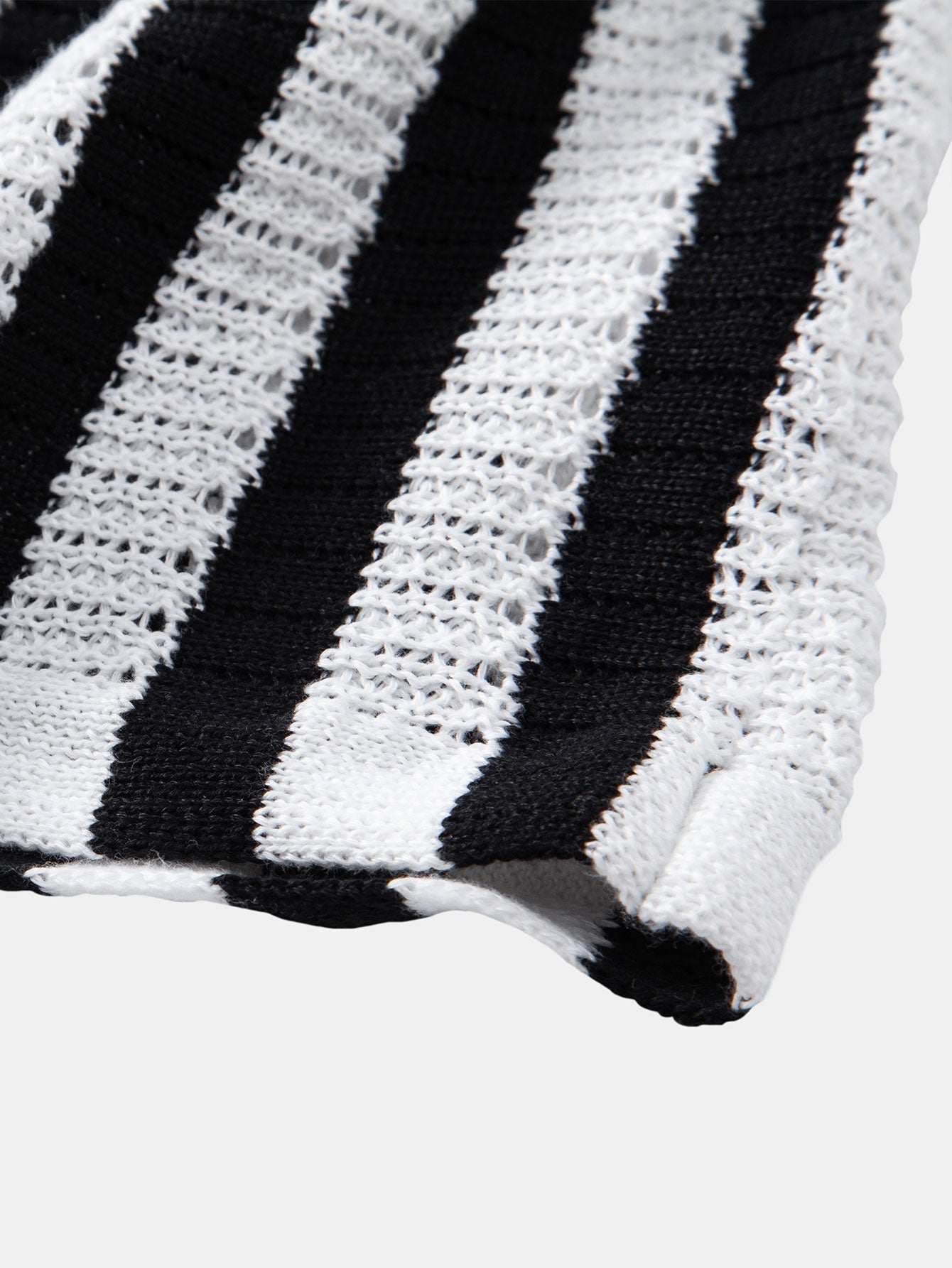 Neal | Crochet Stripe Gradient Shoulder Shirt & Straight Leg Linen Pants