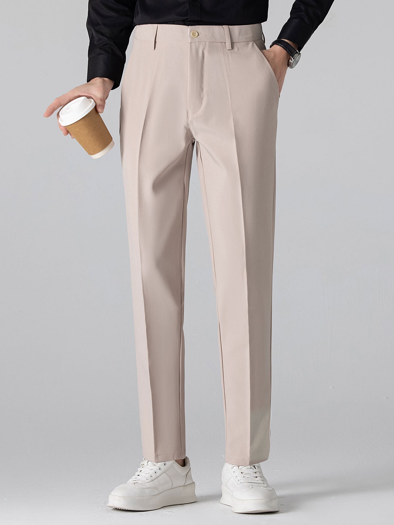 Enrique | GEOMETRIC JACQUARD POLO SHIRT & SLIM FIT TAPERED PANTS
