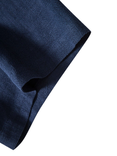 Darin | Linen and viscose blend shirt with buttons and straight linen pants