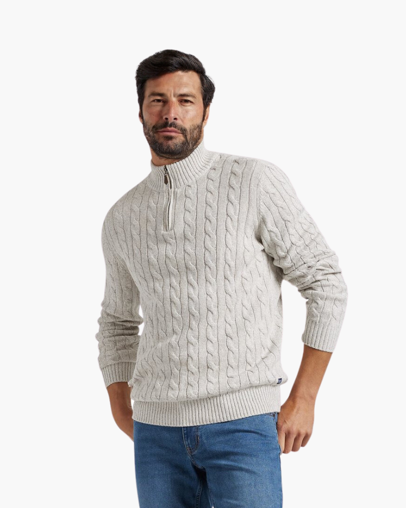 Neil | Luxury Zip-Up Mock Neck Sweater