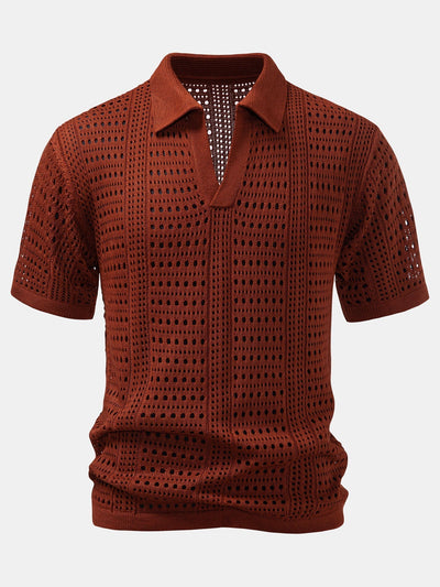 Dario | POLO WITH V IN CROCHET & PANTALONI IN LINO WITH GAMBA DRITTA
