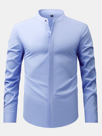 Nathaniel | HIGH NECK SHIRT & SLIM FIT FLARED LEG PANTS