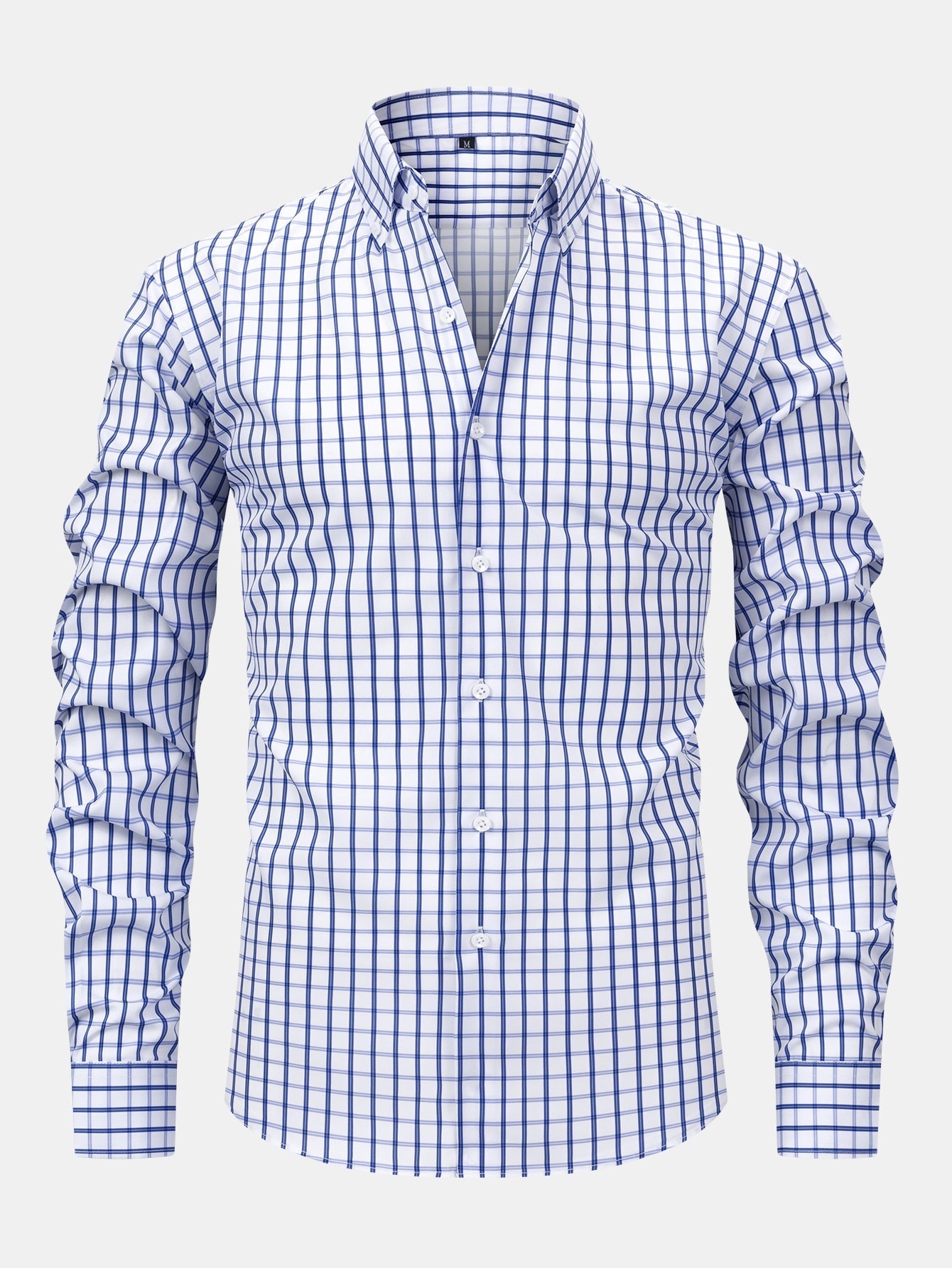 Neil | Long-sleeved plaid shirt with buttons