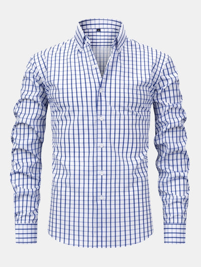 Neil | Long-sleeved plaid shirt with buttons