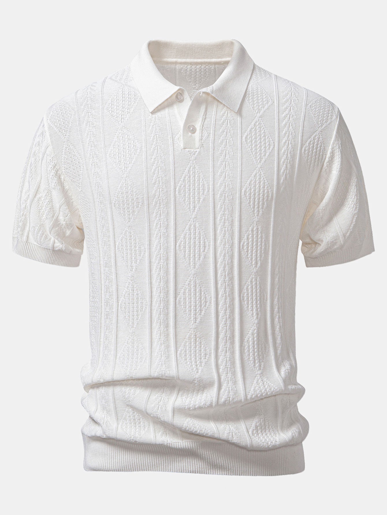 Enrique | GEOMETRIC JACQUARD POLO SHIRT & SLIM FIT TAPERED PANTS