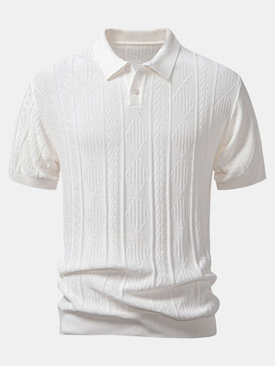 Enrique | GEOMETRIC JACQUARD POLO SHIRT & SLIM FIT TAPERED PANTS