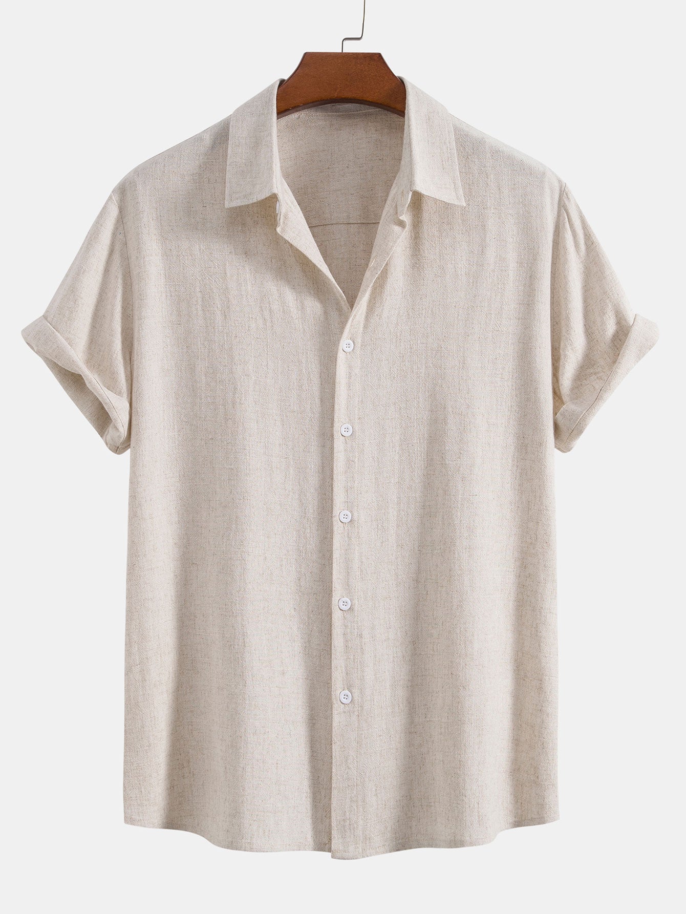 Darin | Linen and viscose blend shirt with buttons and straight linen pants