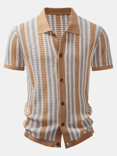 Pat | STRIPED SHIRT WITH CROCHET EYELETS
