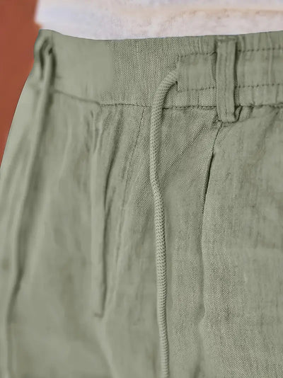 Yves | WIDE-LEG LINEN PANTS WITH DRAWSTRING