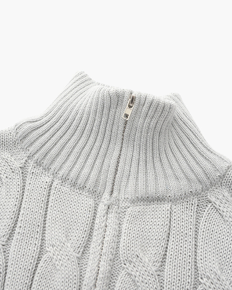 Neil | Luxury Zip-Up Mock Neck Sweater