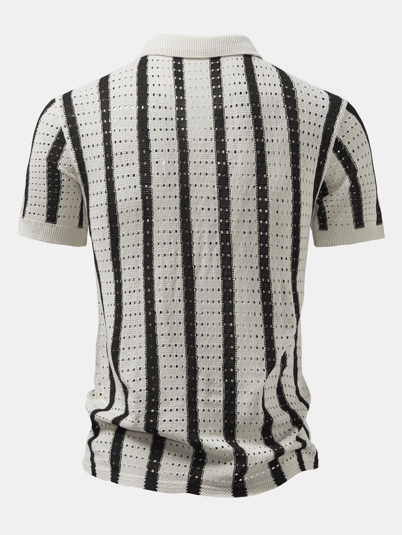 Pedro | STRIPED SHIRT WITH KNITTED EYELET & STRAIGHT LEG LINEN PANTS