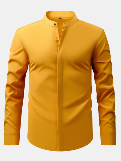 Nathaniel | HIGH NECK SHIRT & SLIM FIT FLARED LEG PANTS