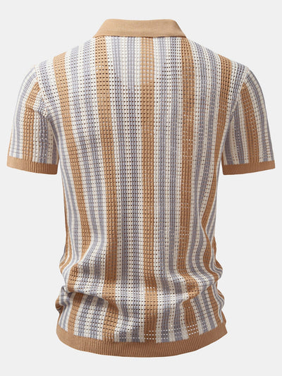 Pat | STRIPED SHIRT WITH CROCHET EYELETS