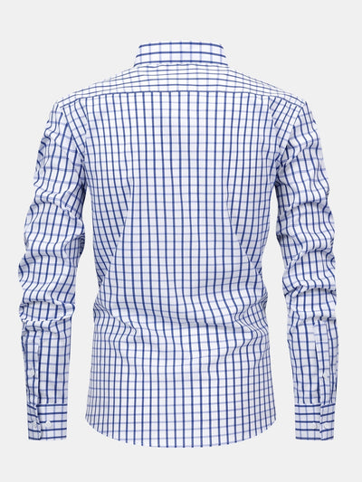 Neil | Long-sleeved plaid shirt with buttons