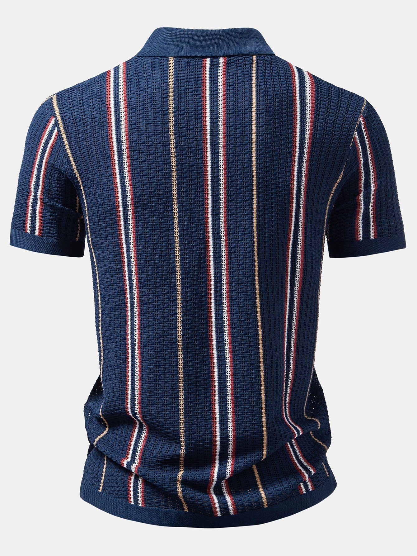 Oscar | CROCHET STRIPED SHIRT WITH BUTTONS & STRAIGHT LEG LINEN PANTS