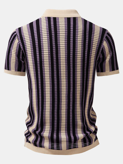 Patrick | STRIPED SHIRT WITH CROCHET EYELETS & STRAIGHT LEG LINEN PANTS