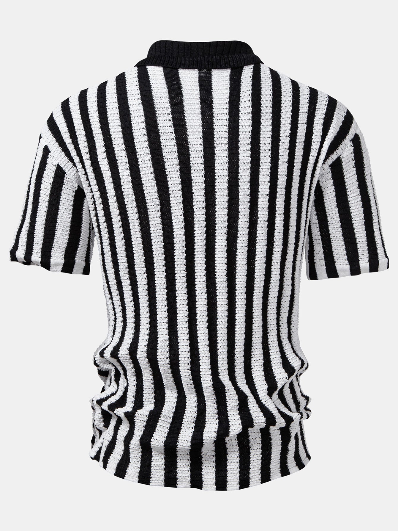 Neal | Crochet Stripe Gradient Shoulder Shirt & Straight Leg Linen Pants