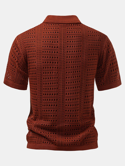 Dario | POLO WITH V IN CROCHET & PANTALONI IN LINO WITH GAMBA DRITTA