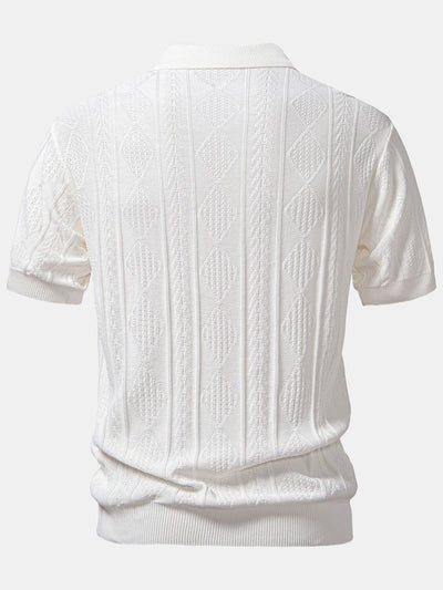 Enrique | GEOMETRIC JACQUARD POLO SHIRT & SLIM FIT TAPERED PANTS
