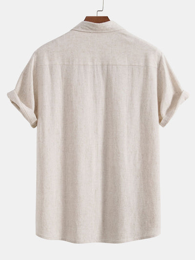 Darin | Linen and viscose blend shirt with buttons and straight linen pants