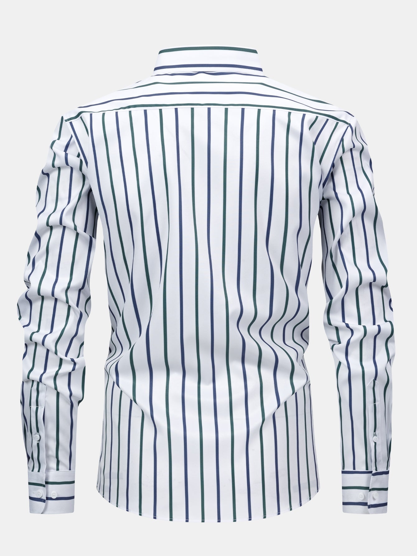 Orlando | STRIPED BUTTON-DOWN LONG-SLEEVE SHIRT & SLIM-FIT FLARED-LEG PANTS