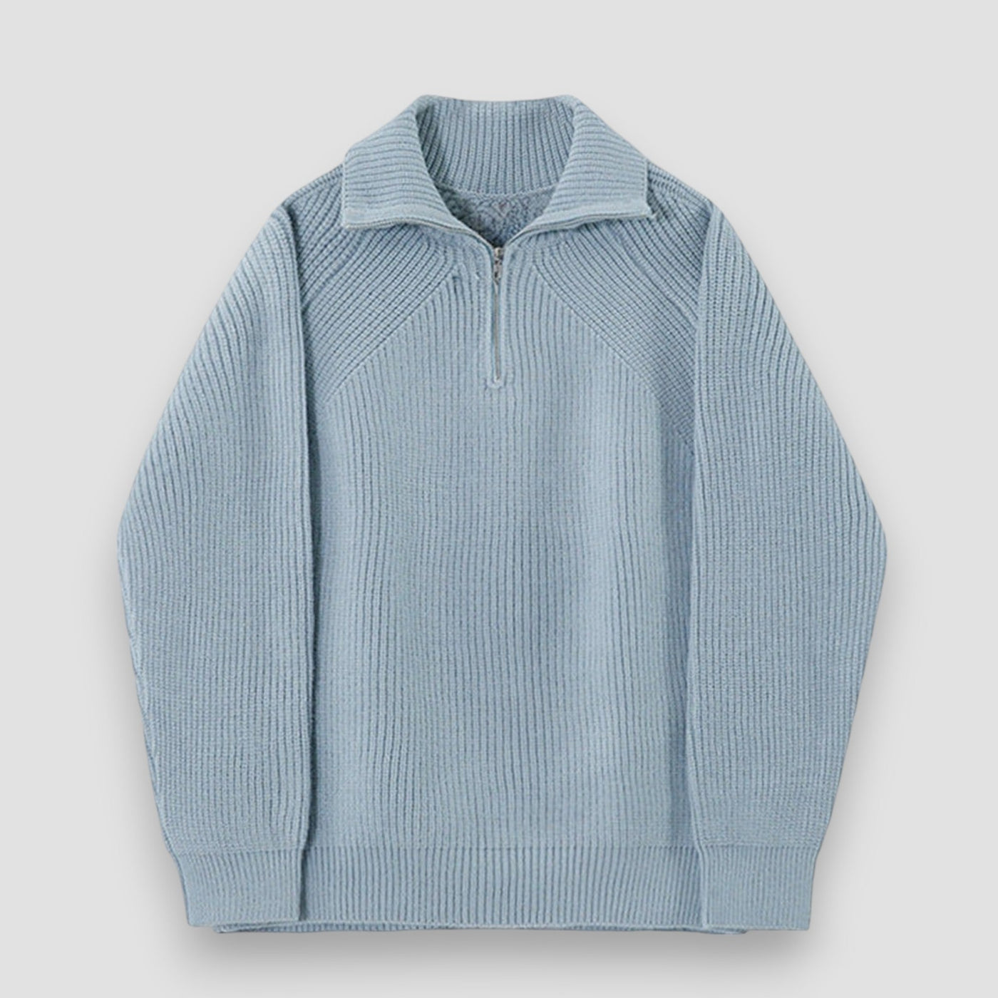 Leo | Azure Quarter-Zip Sweater