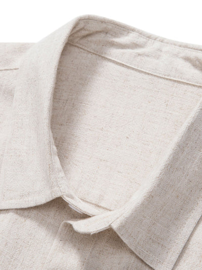 Darin | Linen and viscose blend shirt with buttons and straight linen pants