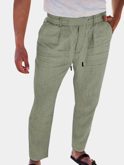 Yves | WIDE-LEG LINEN PANTS WITH DRAWSTRING