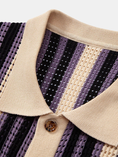 Patrick | STRIPED SHIRT WITH CROCHET EYELETS & STRAIGHT LEG LINEN PANTS