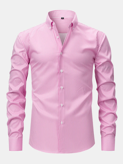 Omar | STRIPED LONG-SLEEVE BUTTON-DOWN SHIRT & SLIM-FIT SKINNY-LEG PANTS