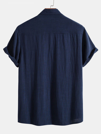 Darin | Linen and viscose blend shirt with buttons and straight linen pants