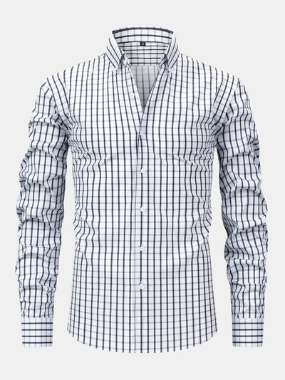 Nelson | Long-sleeved plaid button-down shirt & slim-fit skinny leg pants