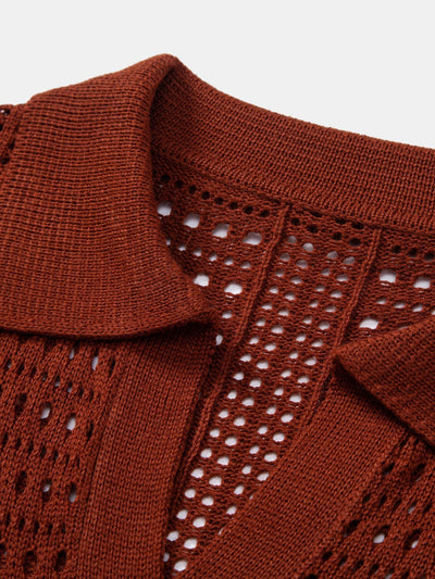 Dario | POLO WITH V IN CROCHET & PANTALONI IN LINO WITH GAMBA DRITTA