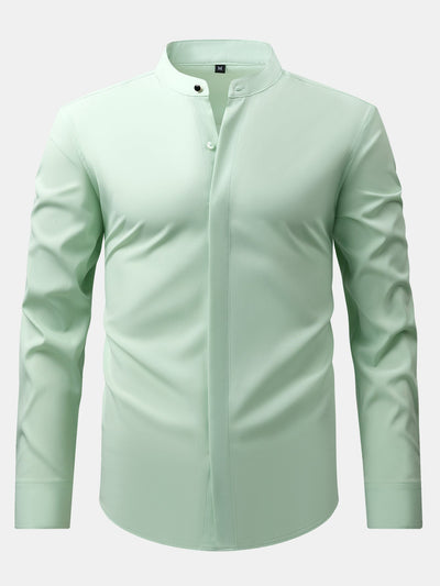 Nathaniel | HIGH NECK SHIRT & SLIM FIT FLARED LEG PANTS