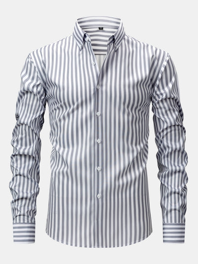 Norman | STRIPED LONG SLEEVE BUTTON-DOWN SHIRT & SLIM FIT WIDE LEG PANTS