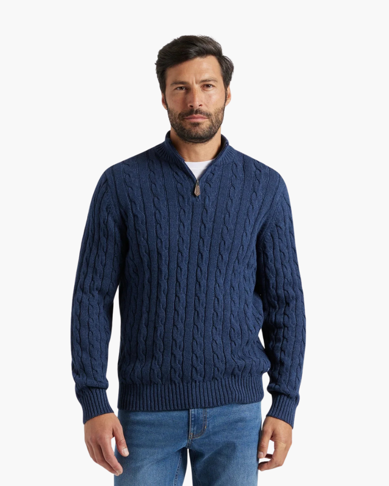 Neil | Luxury Zip-Up Mock Neck Sweater