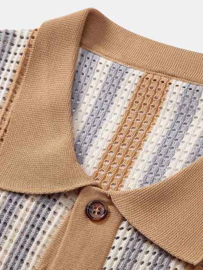 Pat | STRIPED SHIRT WITH CROCHET EYELETS