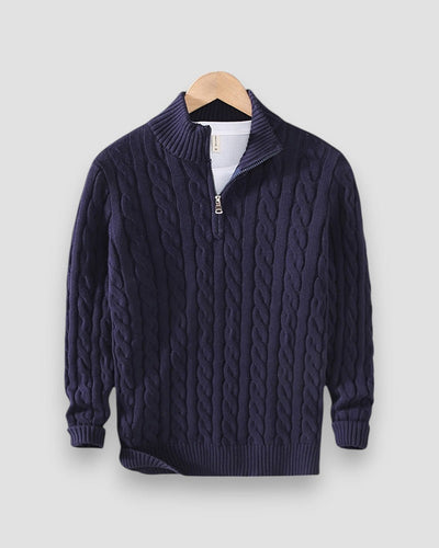 Neil | Luxury Zip-Up Mock Neck Sweater