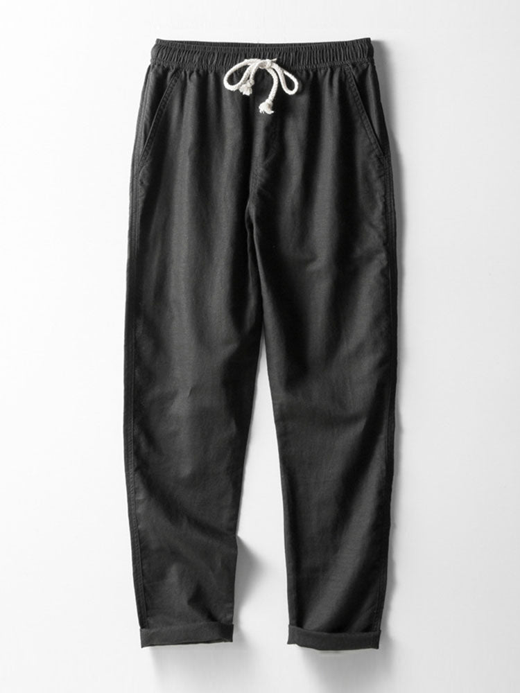 Dario | POLO WITH V IN CROCHET & PANTALONI IN LINO WITH GAMBA DRITTA