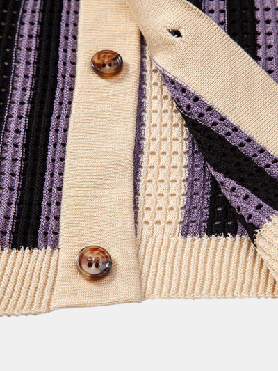 Patrick | STRIPED SHIRT WITH CROCHET EYELETS & STRAIGHT LEG LINEN PANTS