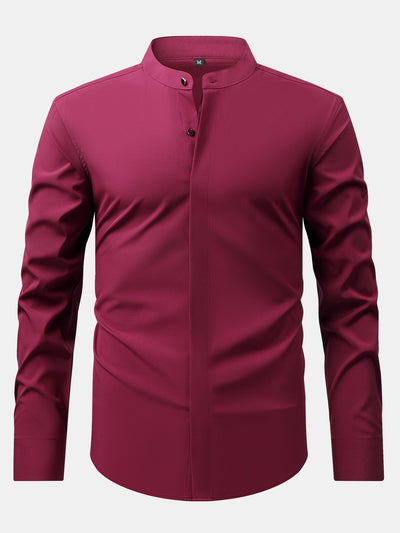 Nathaniel | HIGH NECK SHIRT & SLIM FIT FLARED LEG PANTS